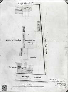 835427 Kadastrale kaart van het gebied tussen de Lange Nieuwstraat, Kleine Eligensteeg en Nieuwegracht te Utrecht met ...